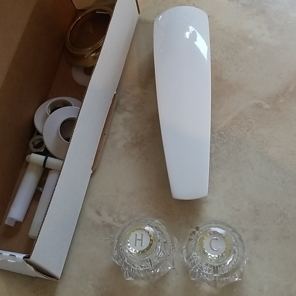 Moen White & Gold Crystal Tub Faucet